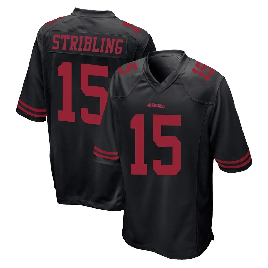 Odoa SF.49ers #15 De'Zhaun Stribling Player Black Alternate Home Game Stitched Jerseys
