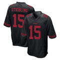 Odoa SF.49ers #15 De'Zhaun Stribling Player Black Alternate Home Game Stitched Jerseys