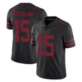 Odoa SF.49ers #15 De'Zhaun Stribling Player Black Alternate Limited Vapor Untouchable Home Game Stitched Jerseys