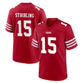 Odoa SF.49ers #15 De'Zhaun Stribling Player Red Game Home Stitched Jerseys
