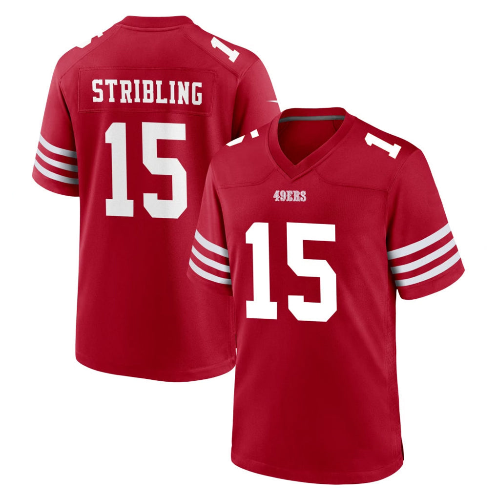 Odoa SF.49ers #15 De'Zhaun Stribling Player Red Game Home Stitched Jerseys
