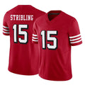 Odoa SF.49ers #15 De'Zhaun Stribling Player Red Limited Alternate Vapor F.U.S.E. Home Game Stitched Jerseys