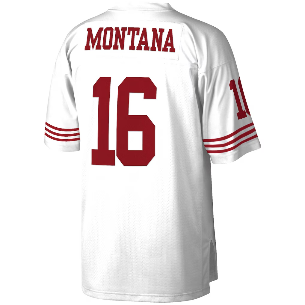 Odoa SF.49ers #16 Joe Montana Mitchell & Ness White 1990 Legacy Replica Stitched Jerseys