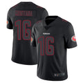 Odoa SF.49ers #16 Joe Montana Player Black Limited Rush Impact Stitched Jerseys