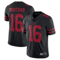 Odoa SF.49ers #16 Joe Montana Player Black Vapor Untouchable Limited Throwback Stitched Jerseys