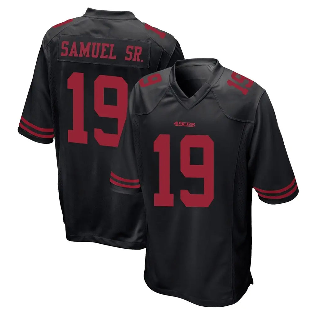 Odoa SF.49ers #19 Deebo Samuel Sr. Player Black Alternate Home Game Stitched Jerseys