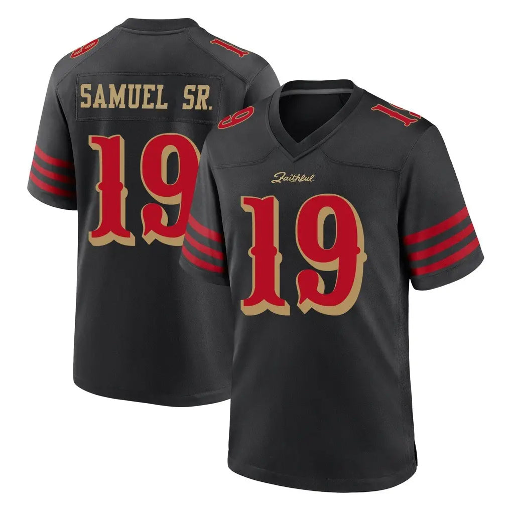 Odoa SF.49ers #19 Deebo Samuel Sr. Player Black Rivalries Collection Home Game Stitched Jerseys