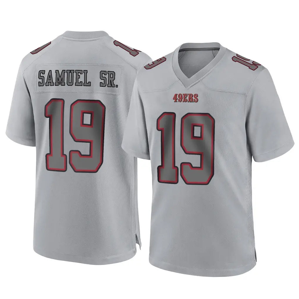 Odoa SF.49ers #19 Deebo Samuel Sr. Player Gray Atmosphere Fashion Home Game Stitched Jerseys