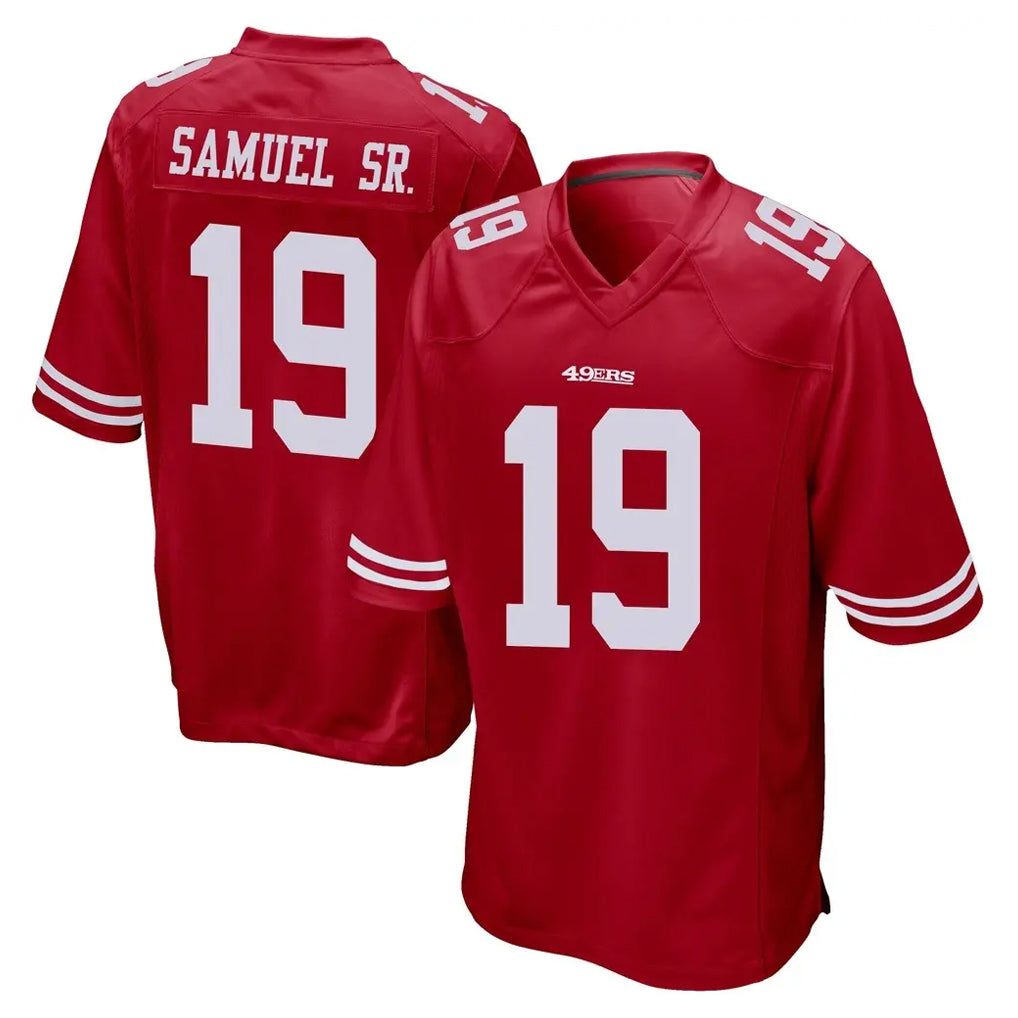 Odoa SF.49ers #19 Deebo Samuel Sr. Player Red Home Game Stitched Jerseys