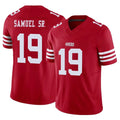 Odoa SF.49ers #19 Deebo Samuel Sr. Player Red Limited Vapor F.U.S.E. Home Game Stitched Jerseys
