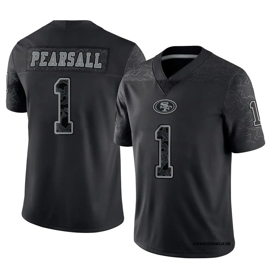 Odoa SF.49ers #1 Ricky Pearsall Player Black RFLCTV Limited Stitched Jerseys