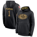 Odoa SF.49ers #1 Ricky Pearsall Player Black Salute To Service Hoodie Player Stitched Jerseys