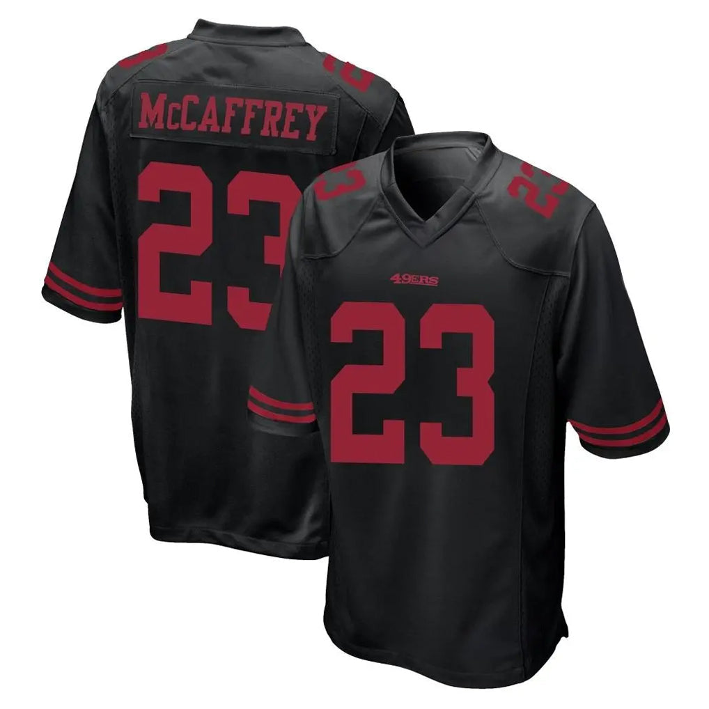 Odoa SF.49ers #23 Christian McCaffrey Player Black Alternate Home Game Stitched Jerseys