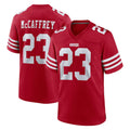 Odoa SF.49ers #23 Christian McCaffrey Player Red Game Home Stitched Jerseys