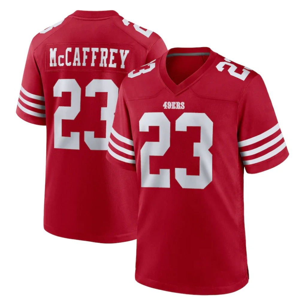 Odoa SF.49ers #23 Christian McCaffrey Player Red Game Home Stitched Jerseys