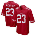 Odoa SF.49ers #23 Christian McCaffrey Player Red Home Game Stitched Jerseys