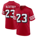 Odoa SF.49ers #23 Christian McCaffrey Player Red Limited Alternate Home Game Stitched Jerseys