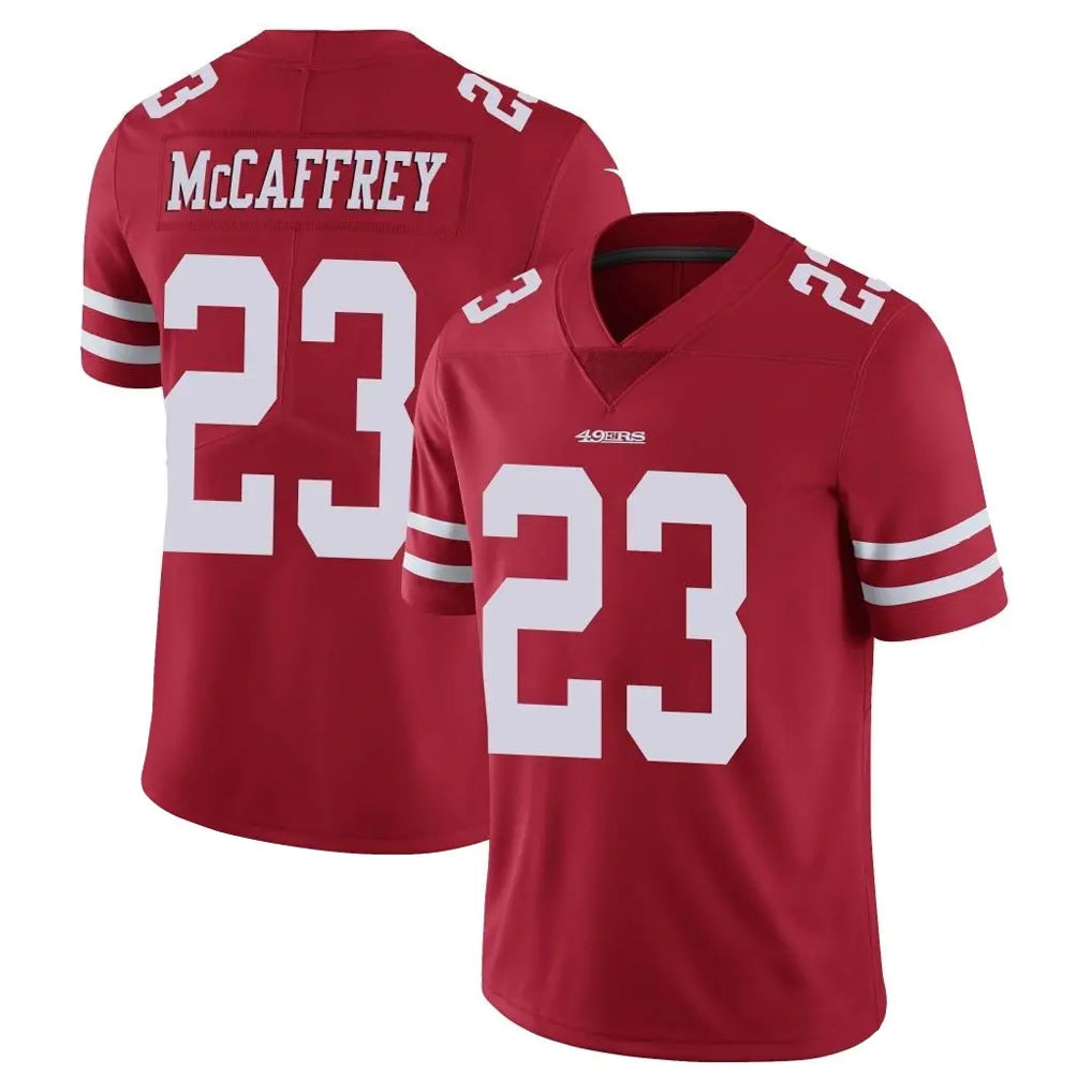 Odoa SF.49ers #23 Christian McCaffrey Player Red Limited Vapor Untouchable Home Game Stitched Jerseys