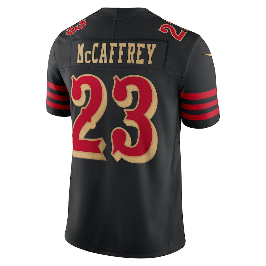 Odoa SF.49ers #23 Christian McCaffrey Player Rivalries Collection Vapor Limited Black Stitched Jersey