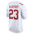 Odoa SF.49ers #23 Christian McCaffrey Player Tundra White Fashion Game Stitched Jersey