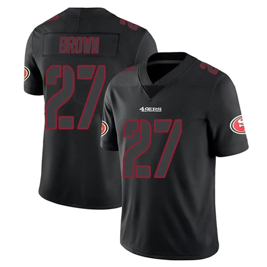 Odoa SF.49ers #27 Ji'Ayir Brown Player Black Impact Limited Home Game Stitched Jerseys