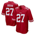 Odoa SF.49ers #27 Ji'Ayir Brown Player Red Home Game Stitched Jerseys