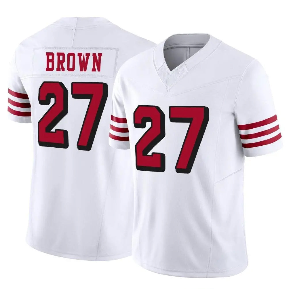 Odoa SF.49ers #27 Ji'Ayir Brown Player White Limited Alternate Vapor F.U.S.E. Home Game Stitched Jerseys