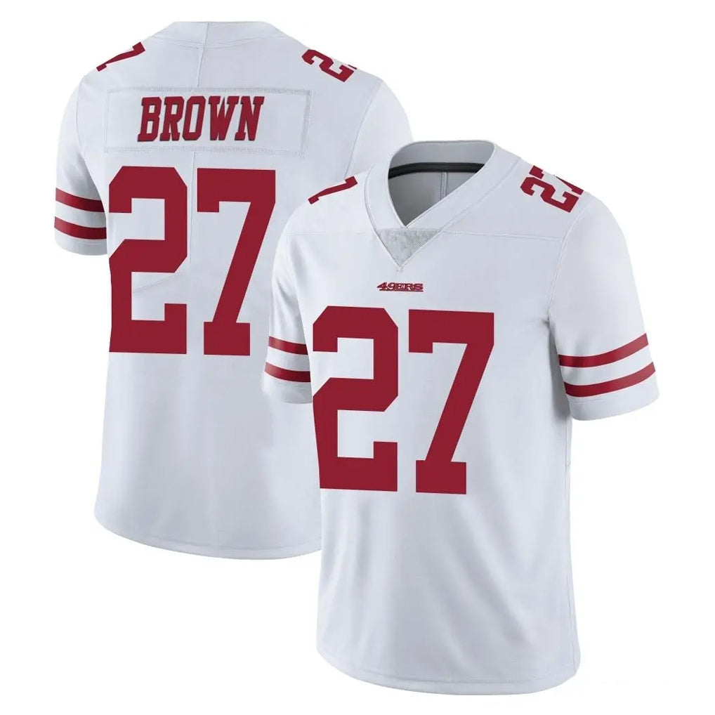Odoa SF.49ers #27 Ji'Ayir Brown Player White Limited Vapor Untouchable Home Game Stitched Jerseys
