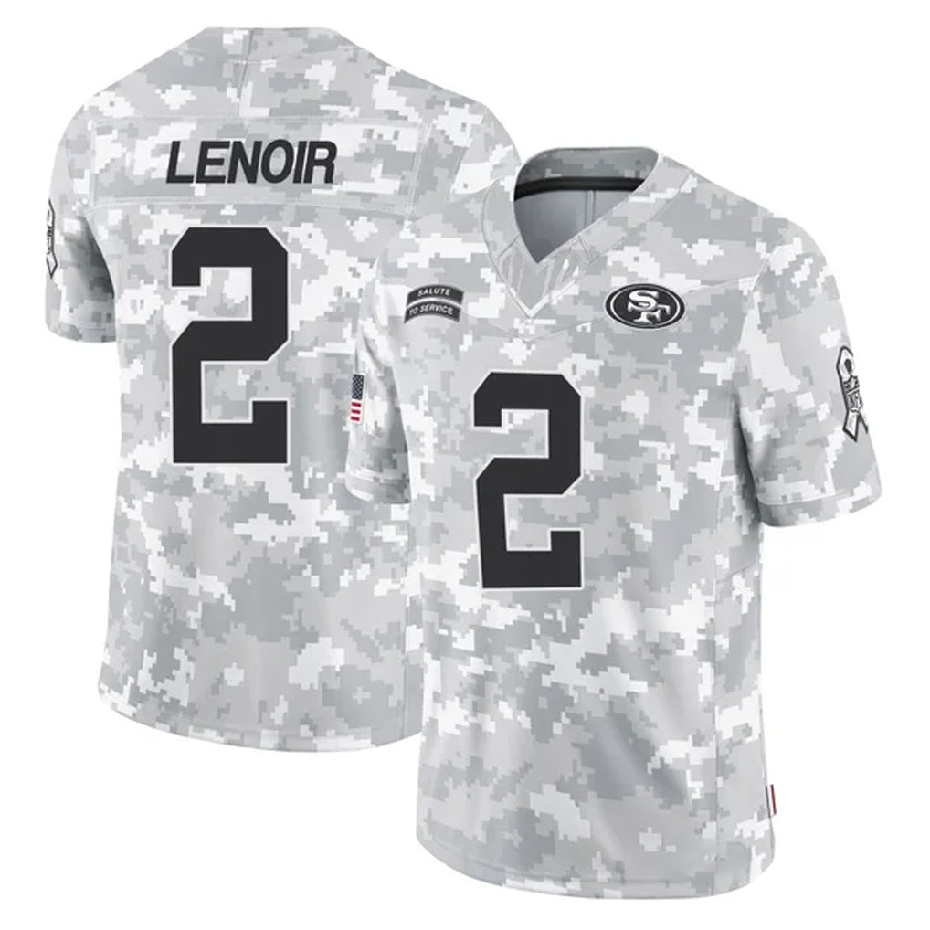 Odoa SF.49ers #2 Deommodore Lenoir Player Arctic Camo Limited Salute To Service Home Game Stitched Jerseys