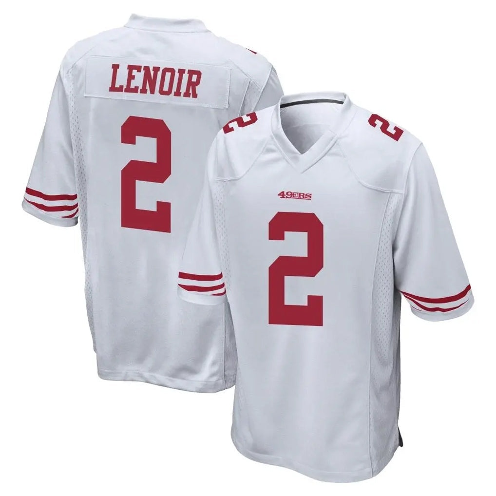 Odoa SF.49ers #2 Deommodore Lenoir Player White Home Game Stitched Jerseys