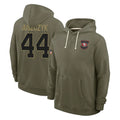 Odoa SF.49ers #44 Kyle Juszczyk Player Olive Salute to Service Pullover Hoodies Limited Stitched Jerseys