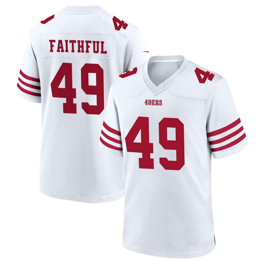 Odoa SF.49ers #49 The Faithful Player White Home Game Football Jerseys