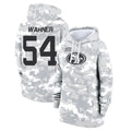Odoa SF.49ers #54 Fred Warner Player Arctic Camo Salute to Service Hoodies Stitched Jerseys