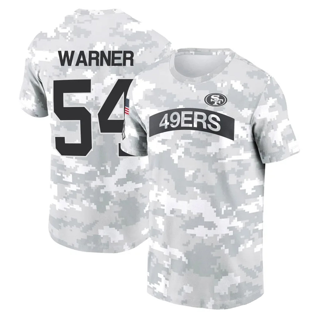 Odoa SF.49ers #54 Fred Warner Player Salute to Service Hoodies & T-Shirts Stitched Jerseys
