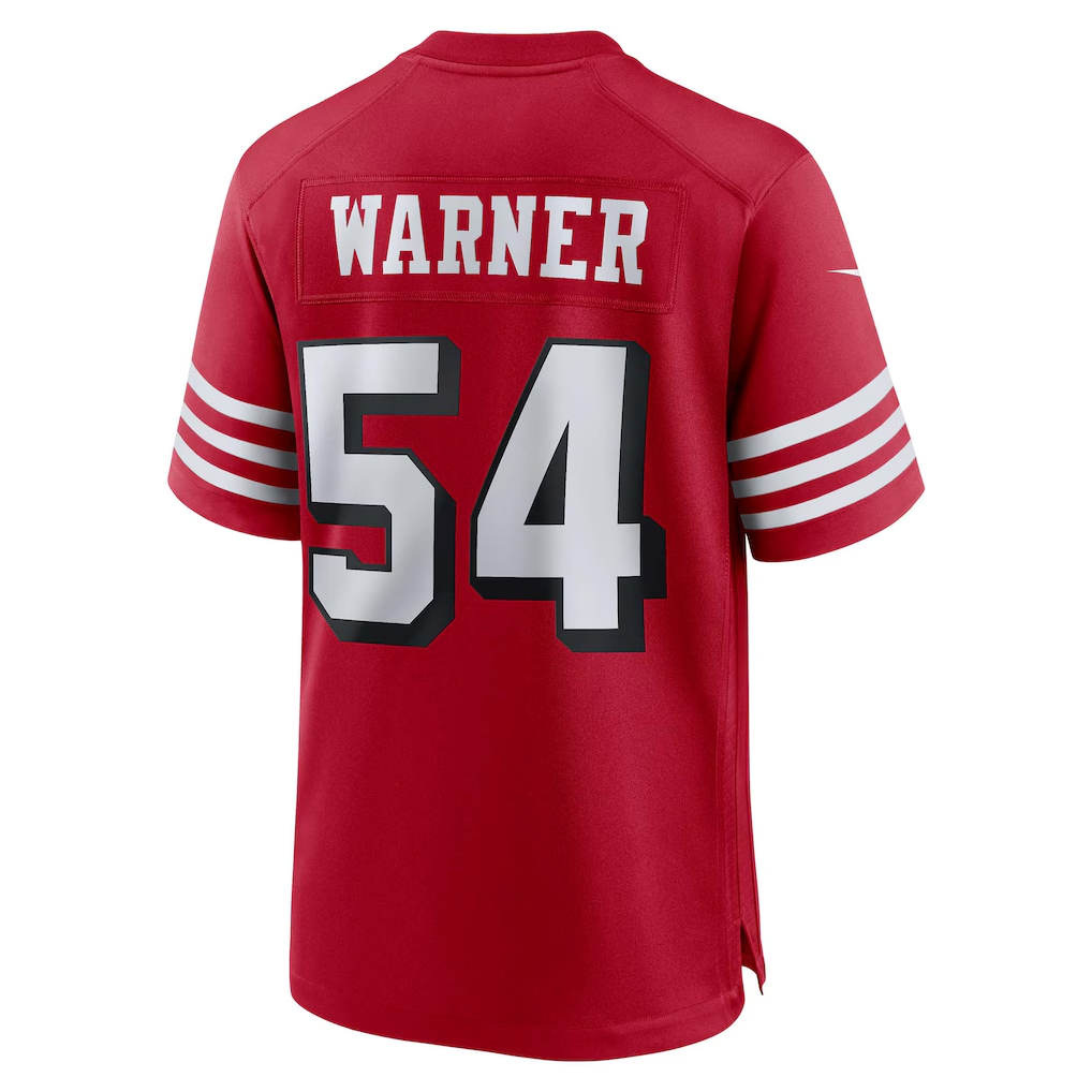 Odoa SF.49ers #54 Fred Warner Scarlet Alternate Game Stitched Jerseys