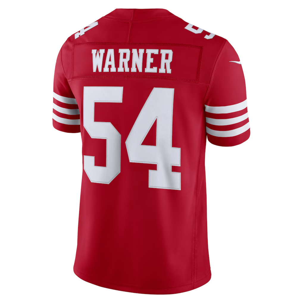 Odoa SF.49ers #54 Fred Warner Scarlet Team Vapor F.U.S.E. Stitched Limited Jerseys