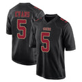 Odoa SF.49ers #5 Mike Evans Player Black Fashion Home Game Stitched Jerseys