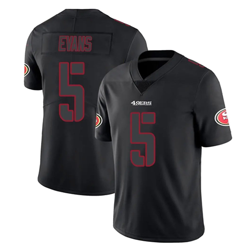 Odoa SF.49ers #5 Mike Evans Player Black Impact Limited Home Game Stitched Jerseys