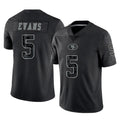 Odoa SF.49ers #5 Mike Evans Player Black Limited Reflective Home Game Stitched Jerseys
