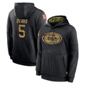 Odoa SF.49ers #5 Mike Evans Player Black Salute to Service Sideline Performance Pullover Hoodies Home Game Stitched Jerseys