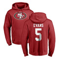 Odoa SF.49ers #5 Mike Evans Player Red LOGO Pullover Hoodies Home Game Stitched Jerseys