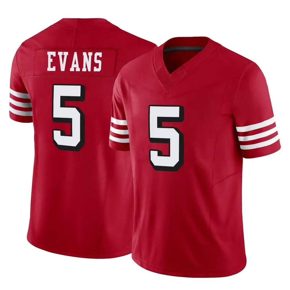 Odoa SF.49ers #5 Mike Evans Player Red Limited Alternate Vapor F.U.S.E. Home Game Stitched Jerseys