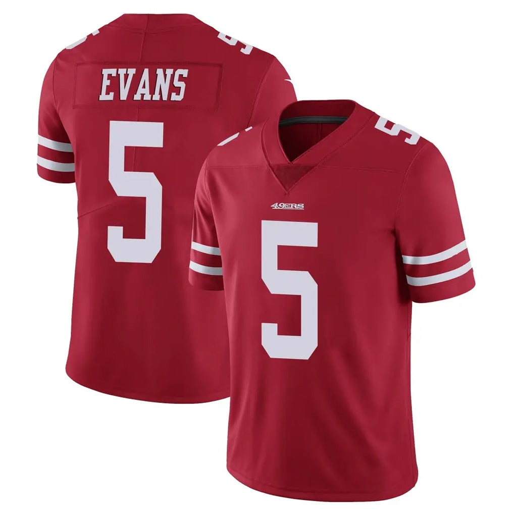 Odoa SF.49ers #5 Mike Evans Player Red Limited Vapor Untouchable Home Game Stitched Jerseys