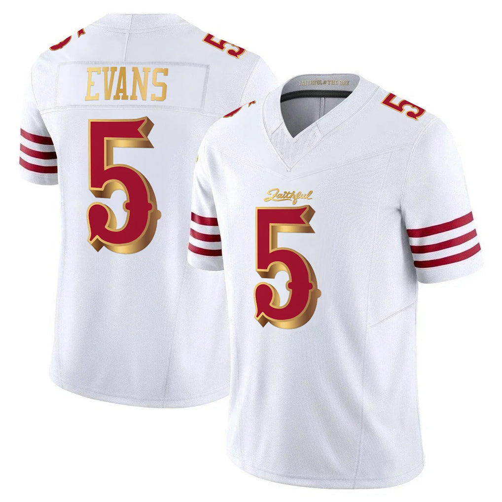 Odoa SF.49ers #5 Mike Evans Player White 2025 Rivalries Collection Game Limited Stitched Jerseys