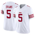 Odoa SF.49ers #5 Mike Evans Player White Limited Vapor F.U.S.E. Home Game Stitched Jerseys
