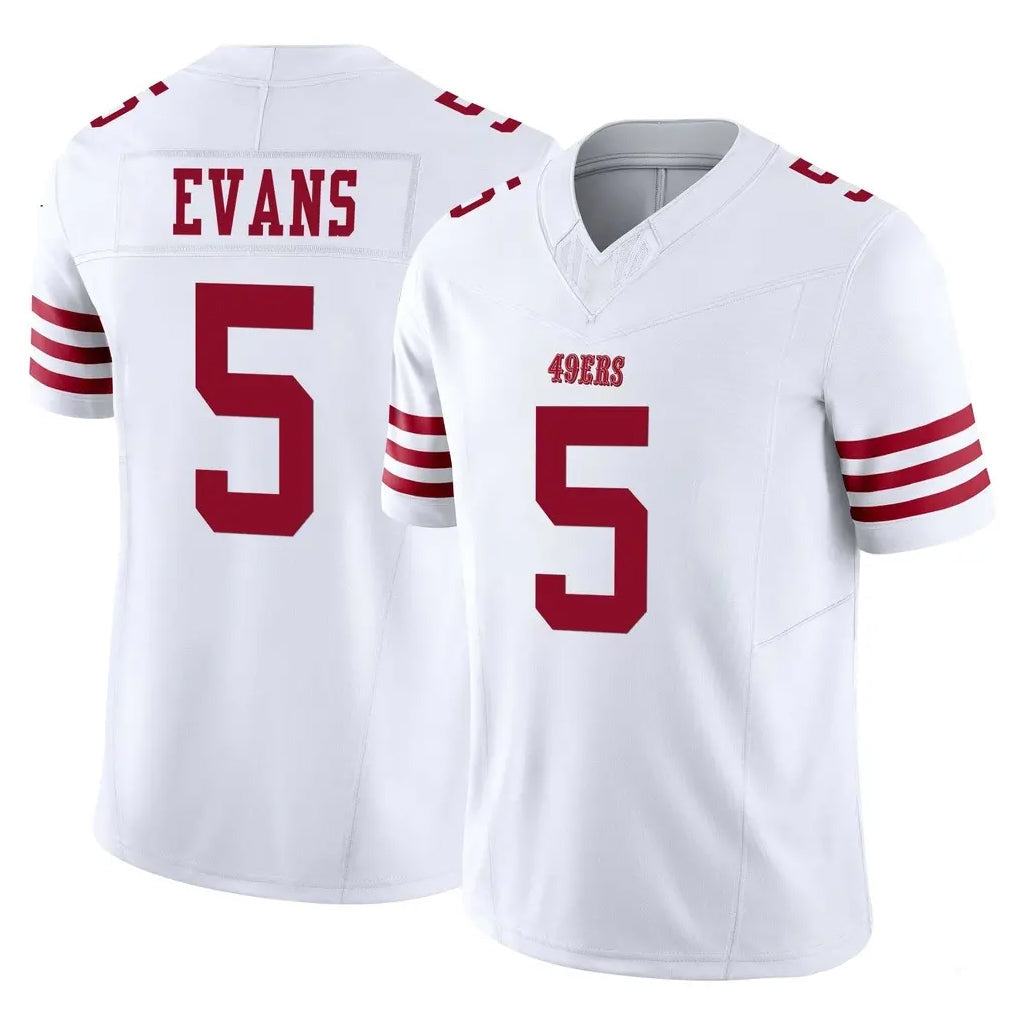 Odoa SF.49ers #5 Mike Evans Player White Limited Vapor F.U.S.E. Home Game Stitched Jerseys