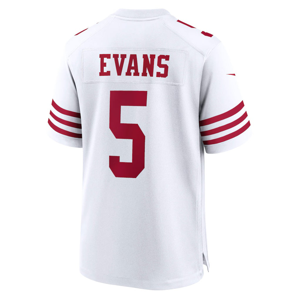 Odoa SF.49ers #5 Mike Evans White Game Stitched Jerseys