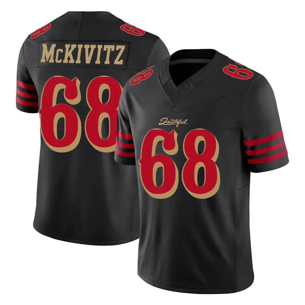 Odoa SF.49ers #68 Colton McKivitz Player Black Limited Rivalries Collection Home Game Stitched Jerseys