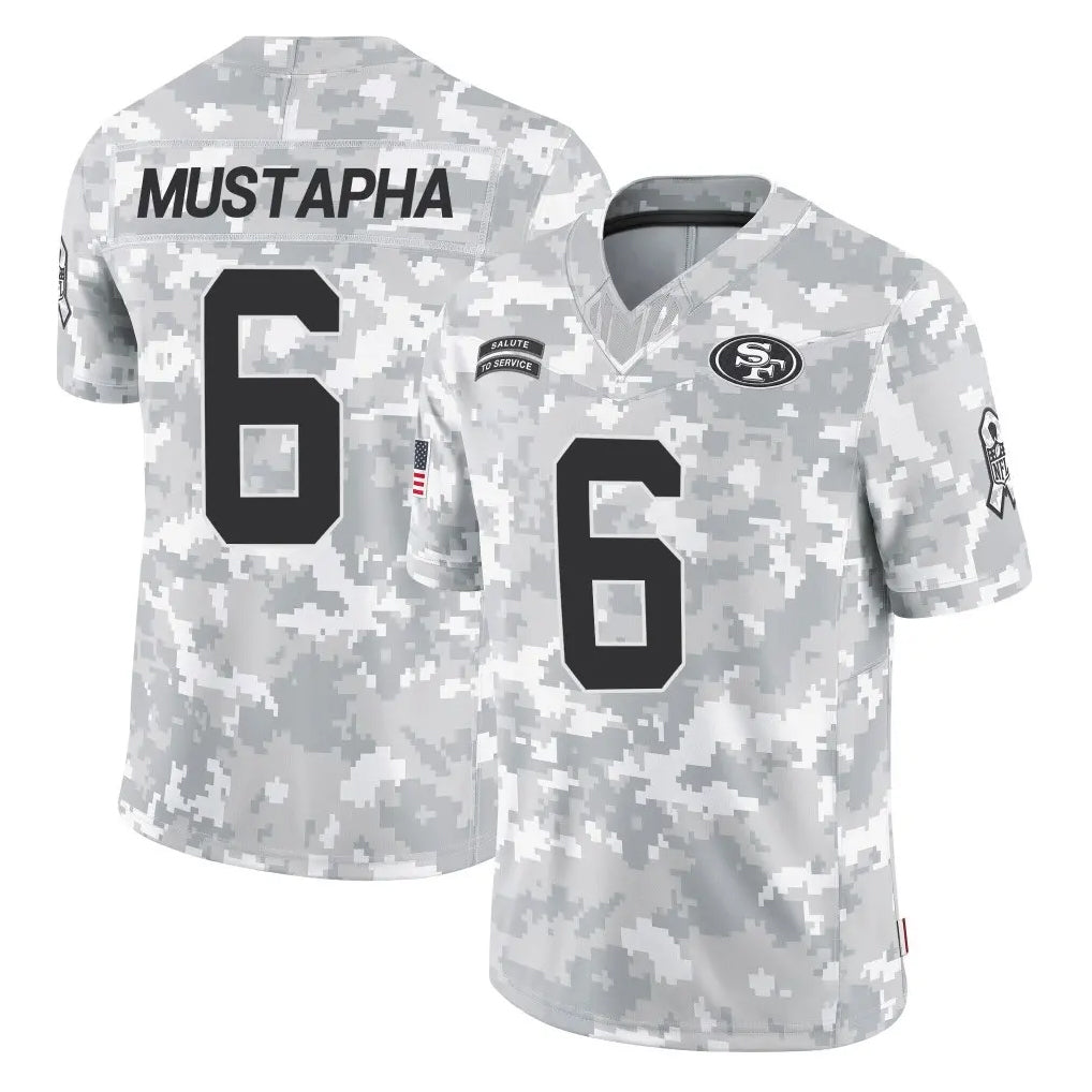 Odoa SF.49ers #6 Malik Mustapha Player Arctic Camo Limited Salute To Service Home Game Stitched Jerseys