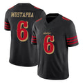 Odoa SF.49ers #6 Malik Mustapha Player Black Limited Rivalries Collection Home Game Stitched Jerseys